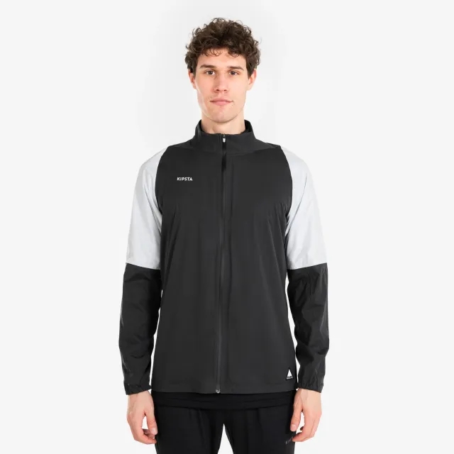 Kipsta Adult Rain Jacket Clr - Black/White