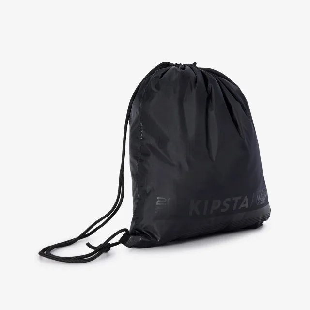 Kipsta Drawstring Shoe Bag With Inner Zipped Storage Pocket Essential - Black