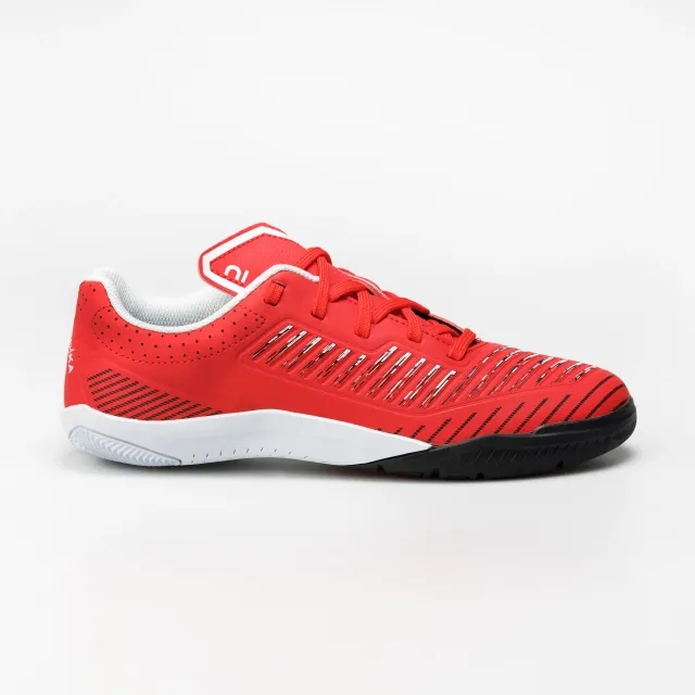 Kipsta Kids' Futsal Shoes Ginka 500 - Red/Black