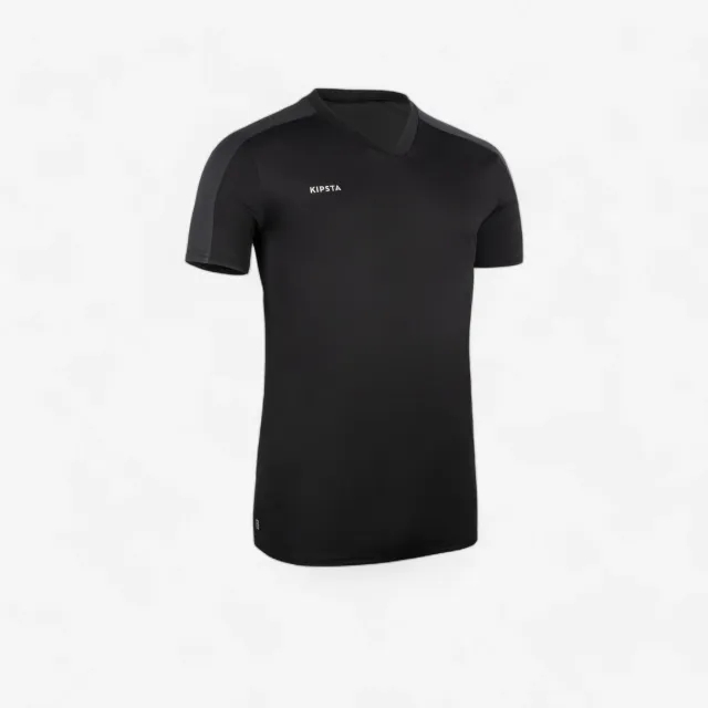 Kipsta Adult Short-Sleeved Football Shirt Essential - Black