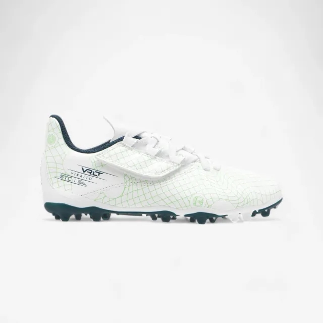 Kipsta Kids' Football Rip-Tab Boots Viralto I Easy Mg/Ag - Ice/Green