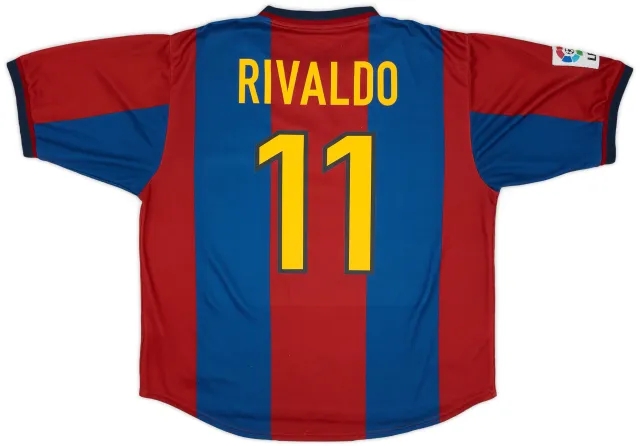 Nike 1998-00 Barcelona Home Shirt Rivaldo #11 - 6/10 - (XL)