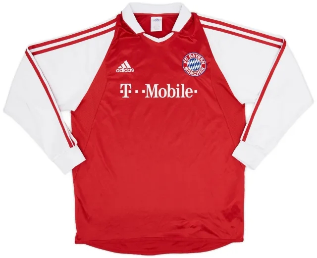 adidas 2003-04 Bayern Munich Home L/S Shirt - 9/10 - (XL.Boys)