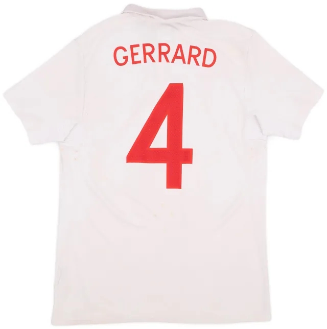 Umbro 2009-10 England Home Shirt Gerrard #4 - 5/10 - (M)
