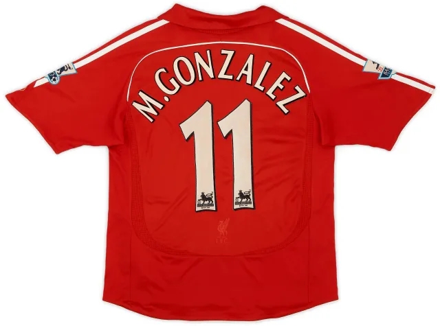 adidas 2006-08 Liverpool Home Shirt M.Gonzalez #11 - 6/10 - (M.Boys)