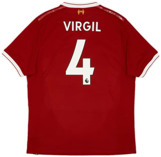 NewBalance 2017-18 Liverpool 125 Years Home Shirt Virgil #4 - 6/10 - (L)