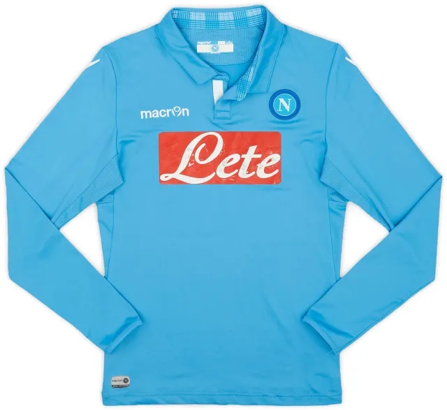 Macron 2014-15 Napoli Home L/S Shirt - 5/10 - (L.Boys)