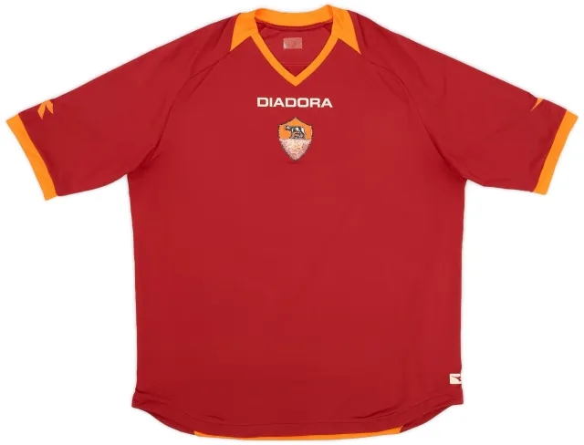 Diadora 2006-07 Roma Home Shirt - 5/10 - (XL)
