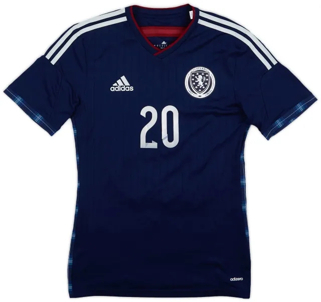 adidas 2014-15 Scotland Player Issue Home L/S Shirt #20 - 10/10 - (S)