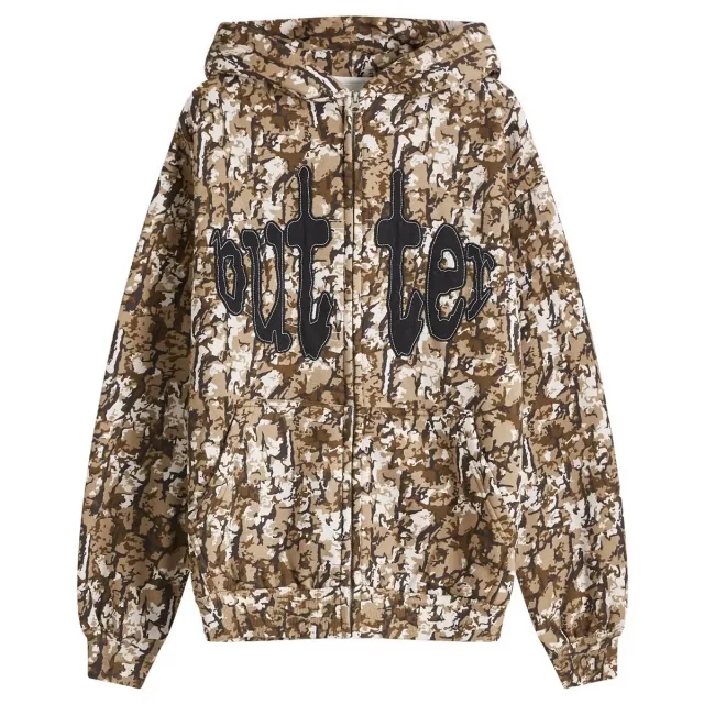 Butter Goods Men's Frenzy Zip Hoodie Tan Camo