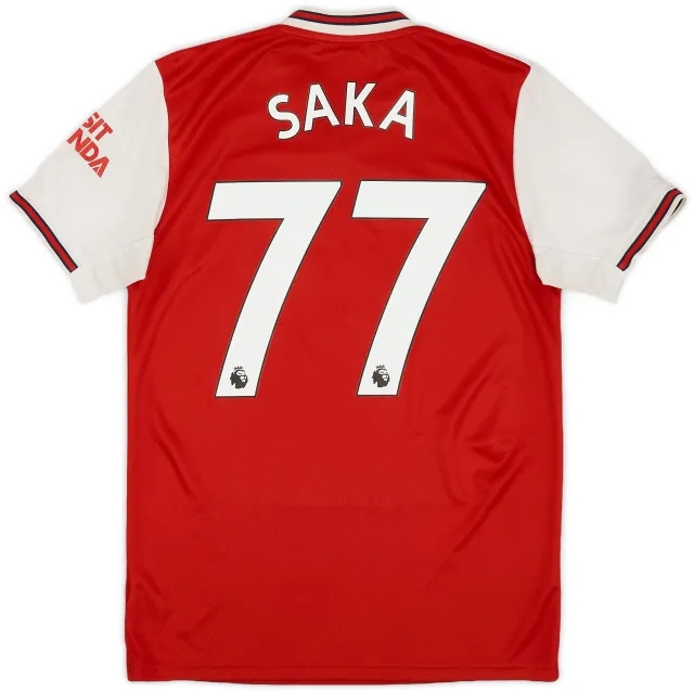 adidas 2019-20 Arsenal Home Shirt Saka #77 - 6/10 - (S)