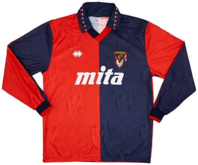 Errea 1991-92 Genoa Home L/S Shirt #10 - 7/10 - (L)