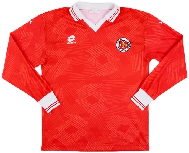 Lotto 1992-93 Malta Home L/S Shirt - 9/10 - (L)