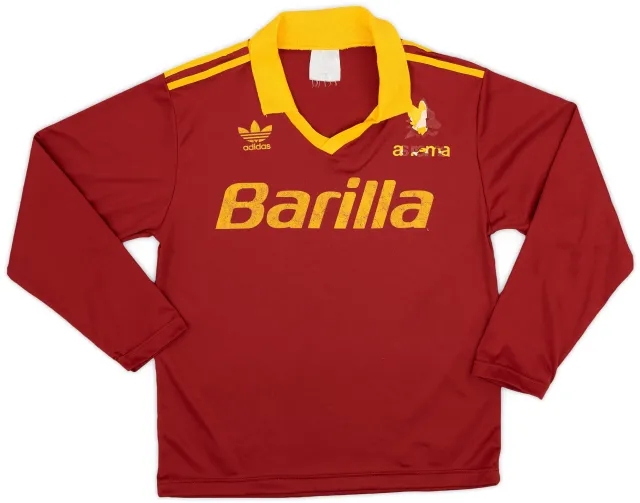 adidas 1991-92 Roma Home L/S Shirt - 3/10 - (XS)