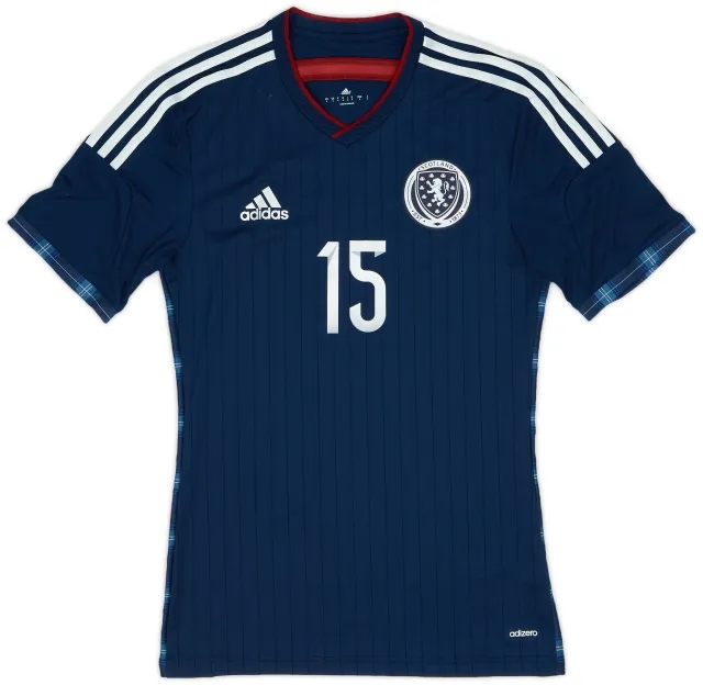 adidas 2014-15 Scotland Player Issue Home Shirt #15 - 8/10 - (S)