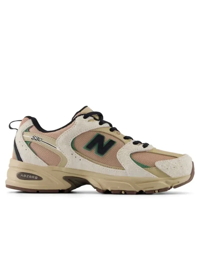 New Balance Unisex 530 in Beige/Brown/Green Suede/Mesh