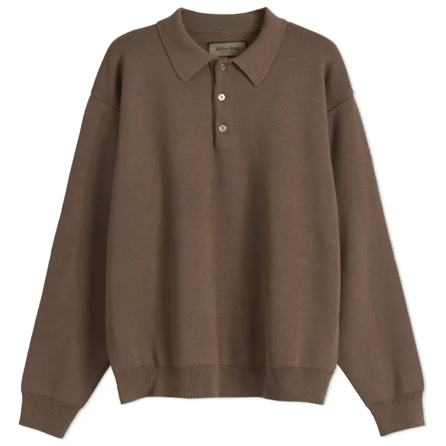 Uniform Bridge Men's Knitted Polo Shirt Brown
