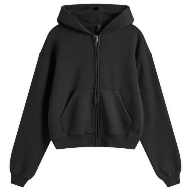 SKIMS Women's Vintage Fleece Zip-Up Hoodie Washed Onyx
