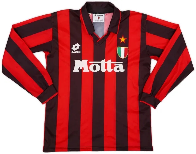 Lotto 1993-94 AC Milan Home L/S Shirt - 6/10 - (S)