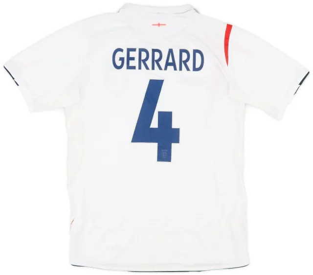 Umbro 2005-07 England Home Shirt Gerrard #4 - 5/10 - (M)