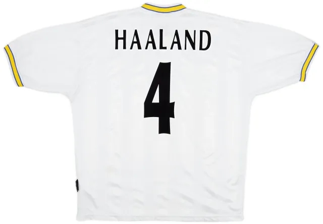 Puma 1996-98 Leeds United Home Shirt Haaland #4 - 5/10 - (L)