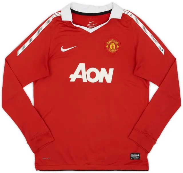 Nike 2010-11 Manchester United Home L/S Shirt - 8/10 - (L.Boys)