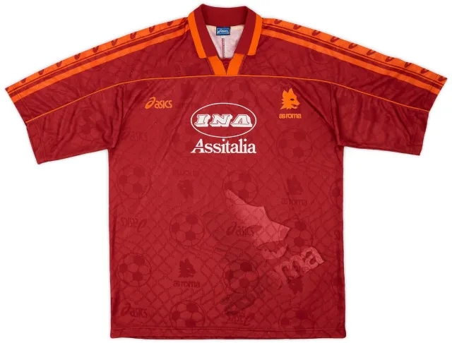 Asics 1995-96 Roma Home Shirt - 8/10 - (XXL)