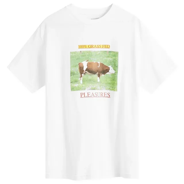 Pleasures Men's Grass Fed T-Shirt White