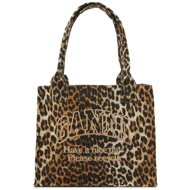 GANNI Women's Large Easy Shopper Print Leopard