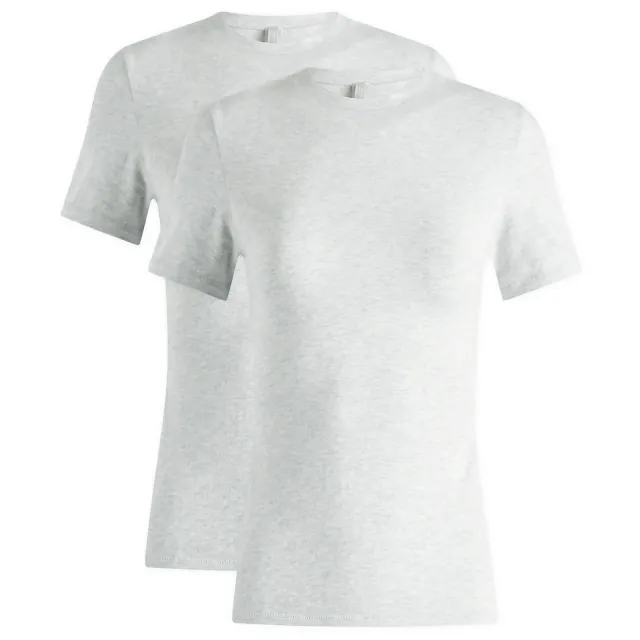 SKIMS Women's Cotton Jersey Bundle 2 Pack T-Shirt Light Heather Grey