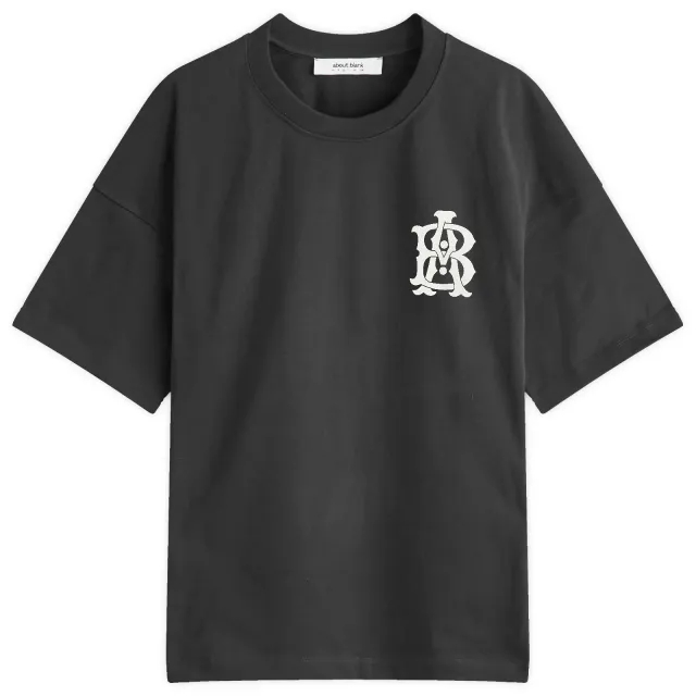 about:blank Men's Monogram T-Shirt Black/Ecru