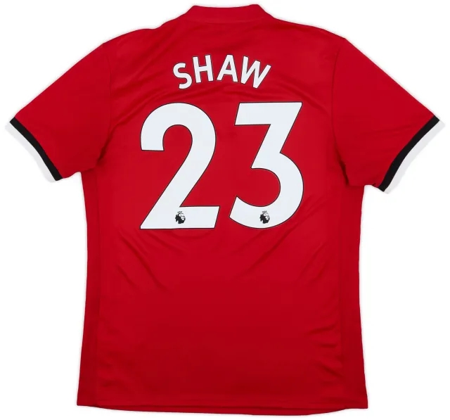 adidas 2017-18 Manchester United Home Shirt Shaw #23 - 9/10 - (M)