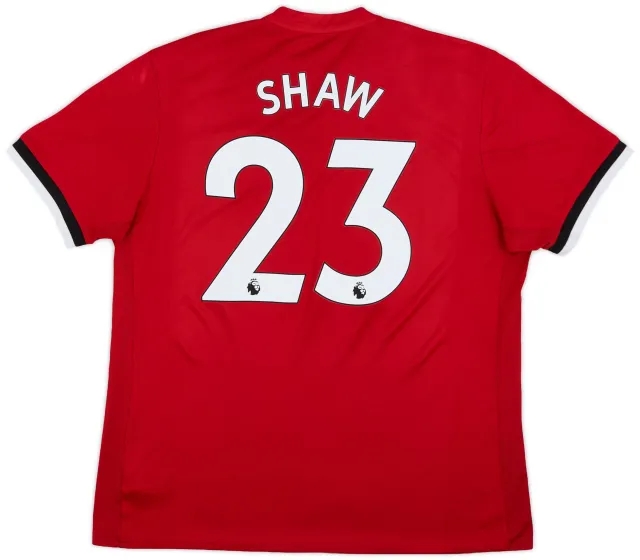 adidas 2017-18 Manchester United Home Shirt Shaw #23 - 6/10 - (XL)