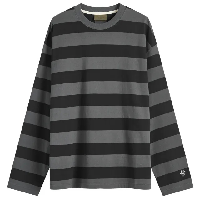 Uniform Bridge Men's Stripe Long Sleeve T-Shirt Black Stripe
