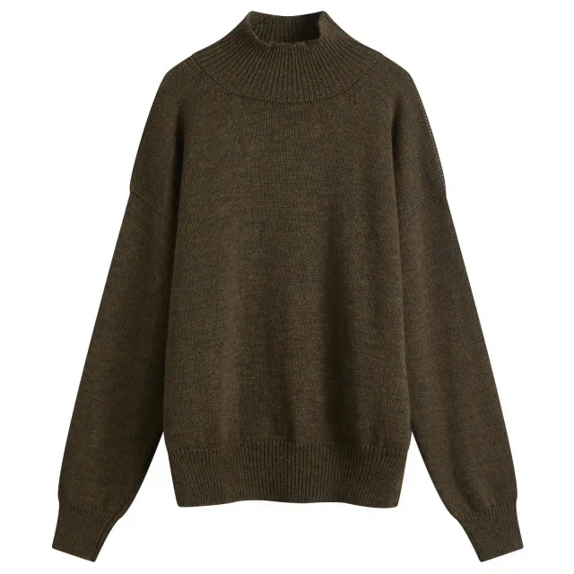 MHL by Margaret Howell Men's T-Shape Roll Neck Knit Sweatshirt Moss