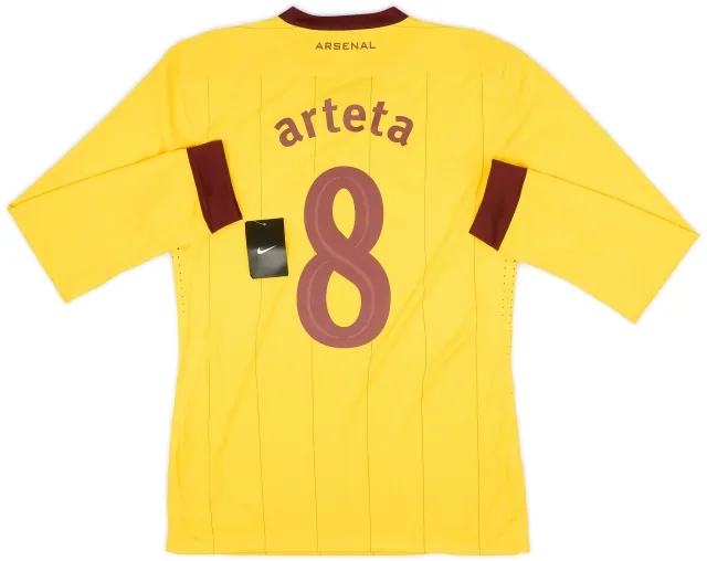 Nike 2010-13 Arsenal Player Issue Away L/S Shirt Arteta #8 (M)