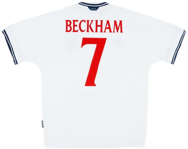 Umbro 1999-01 England Home Shirt Beckham #7 - 6/10 - (L)