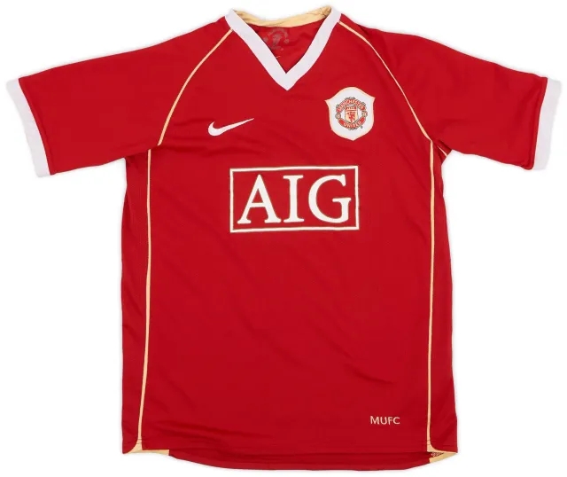Nike 2006-07 Manchester United Home Shirt - 8/10 - (L.Boys)
