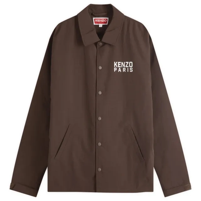 Kenzo Men's Happy Tiger Heavy Coach Jacket Dark Brown