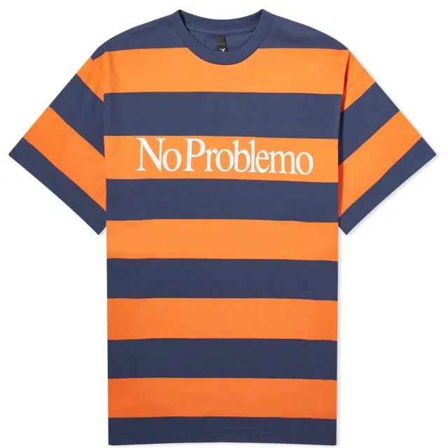 No Problemo Stripe T-Shirt, Orange