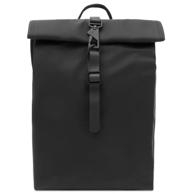 Rains 13330 Unisex Waterproof Mini Roll Top Backpack In Black