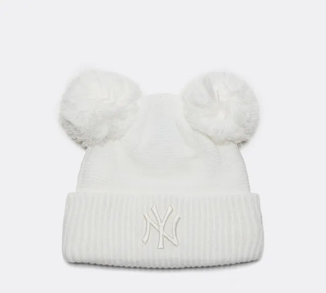 New Era Double Pom Unisex Caps - White