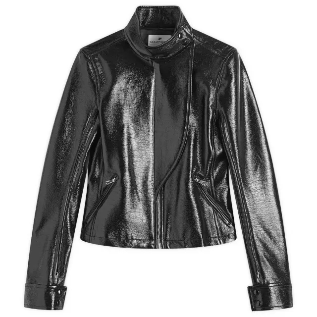 Courrèges Women's Motorcycle Vinyl Jacket Black