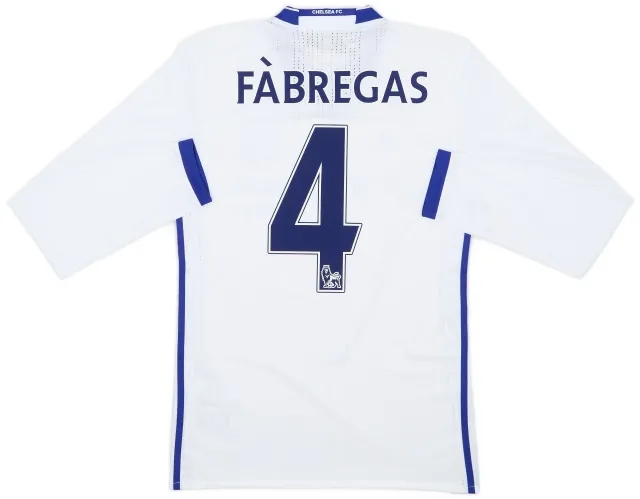 adidas 2016-17 Chelsea Player Issue Third L/S Shirt Fabregas #4 (S/M)