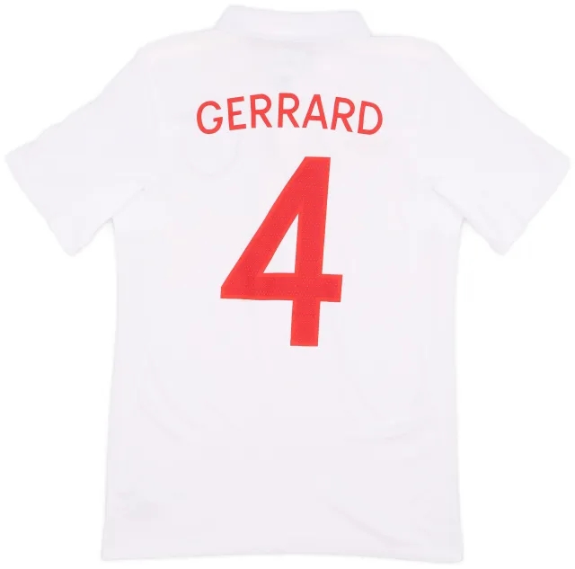 Umbro 2009-10 England Home Shirt Gerrard #4 (XS)