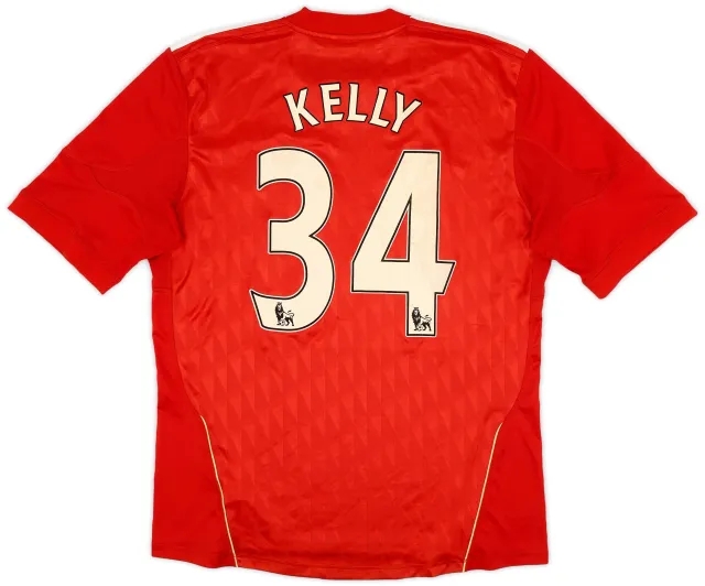 adidas 2010-12 Liverpool Home Shirt Kelly #34 - 8/10 - (L)