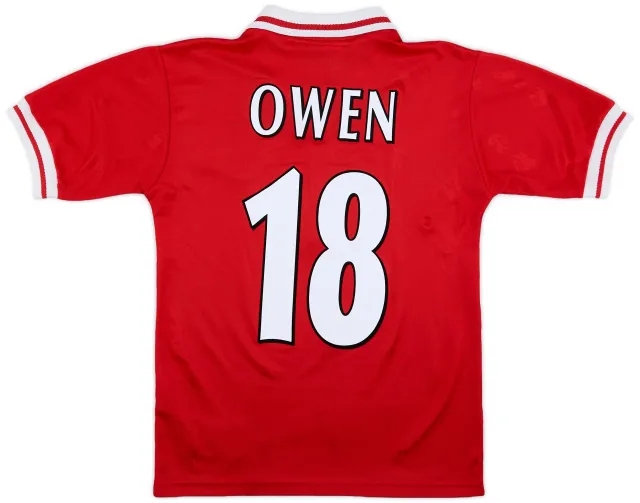 Reebok 1996-98 Liverpool Home Shirt Owen #18 - 8/10 - (Y)