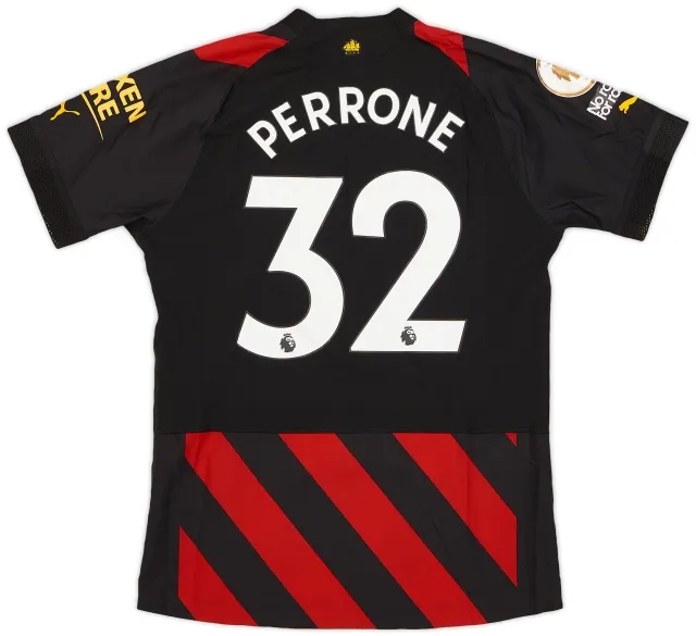 Puma 2022-23 Manchester City Match Issue Away Shirt Perrone #32