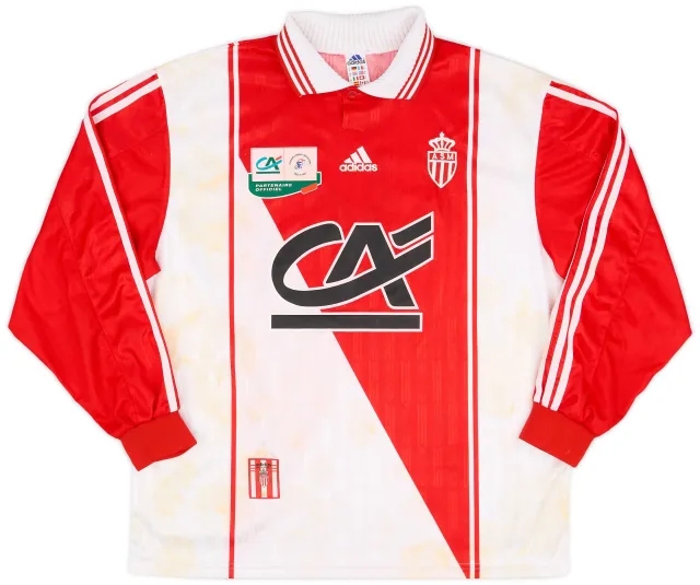 adidas 1996-98 Monaco Match Issue Home Shirt #16