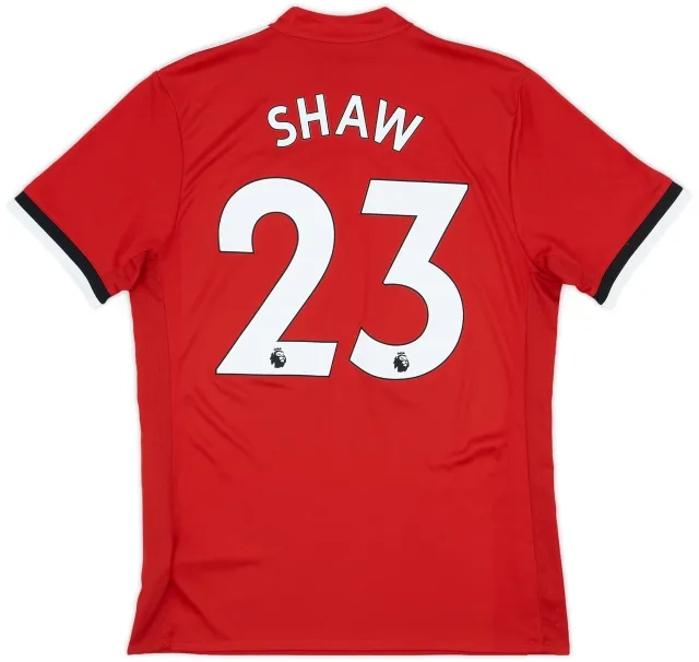 adidas 2017-18 Manchester United Home Shirt Shaw #23 - 8/10 - (M)